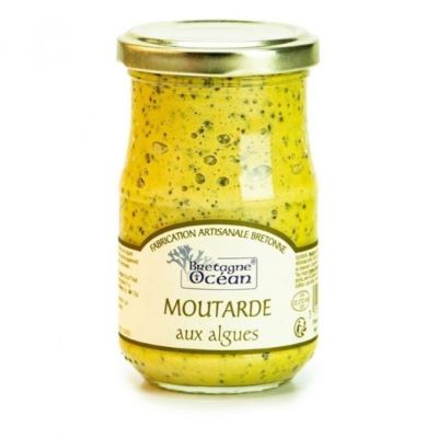 MOUTARDE AUX ALGUES MARINES.<BR> Pot de 200 g.