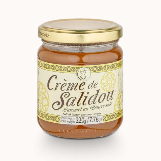 Crème de caramel au beurre salé “le Salidou”.<BR> Pot de 220 g.