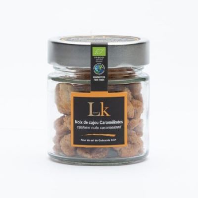 Noix de cajou caramélisées<BR> Pot de 100 g.