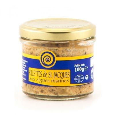 RILLETTES DE ST JACQUES AUX ALGUES MARINES.<BR> Pot de 100 g.