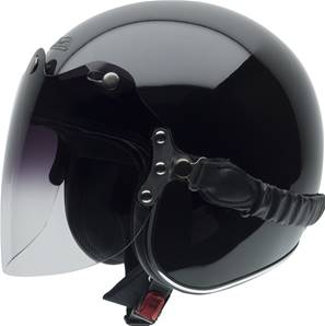 NZI - Casque Moto, Scooter Jet - ROLLING3 DUO - Noir Brillant