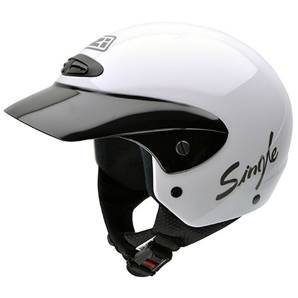 NZI - Casque Moto, Scooter Demi-Jet - SINGLE JR - Blanc brillant