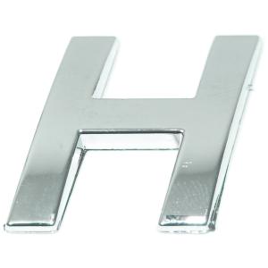 Lettre ''H'' 3D autocollante chromée