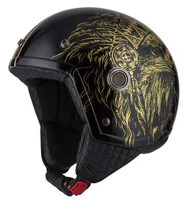 NZI - Casque Moto, Scooter Demi-Jet - TONUP - Or Mat
