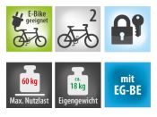 Porte-vélos 2 vélos sur attelage POKER F pliable et basculant - EUFAB