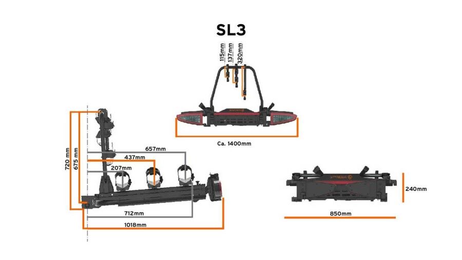 Achetez des Spinder Porte-Vélos Plaque D´Immatriculation Support Set RAB003  chez HBS