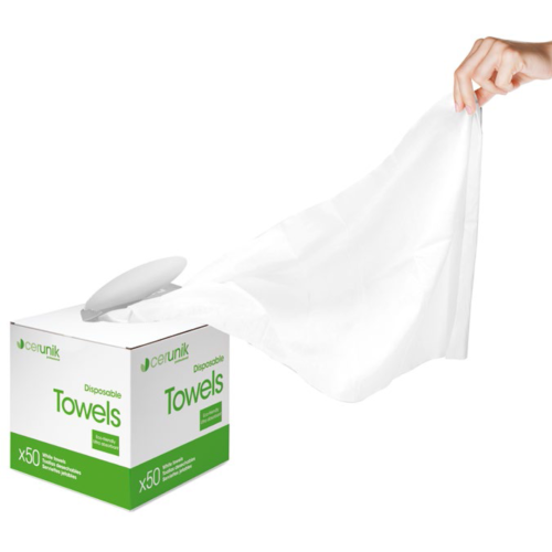 Serviettes Jetables Blanches x50 Hyper-Absorbantes (40x80cm)