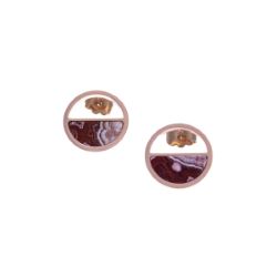 Boucles d'Oreilles Demi-Lune Agate Crazy Lace - LABISE