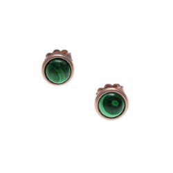 Boucles d'Oreilles Cabochon Malachite - LABISE