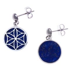 Boucles D'Oreilles Fleur de Vie Lapis Lazuli - LABISE
