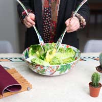 Large Salad Bowl - 100% melamine - 31 cm - Bali's Monkeys