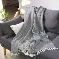Kasjmier en wol kleine visgraatdeken Antraciet Grijs - Plaid Confort - 130 x 230 cm