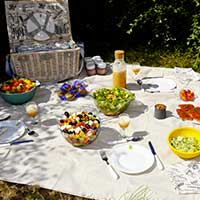 Beige Picknickdecke (140 x 140 cm)