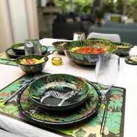 Große Salatschüssel aus reinem Melamin - 31 cm - Jungle