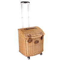 Picnic basket on wheels gray fabric "Concorde" - 4 Persons