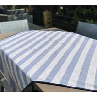Nappe XL pique-nique Bleu Ciel / Blanc à revers imperméable (140 x 280 cm)
