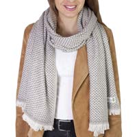 Estola / pashmina de Mujer de cachemira y lana Marrón Glacé de espiguilla