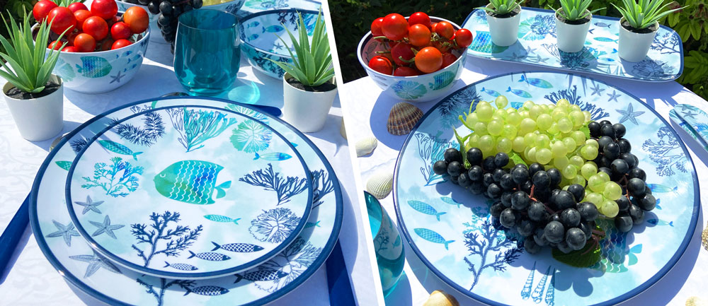 new melamine collection will immerse you in the depths of the Caribbean.