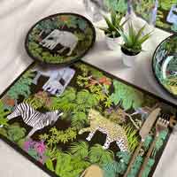 Set de table (45 x 30 cm) - Imprimé au thème Jungle - Vendu par 6