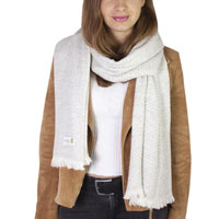 Stola/pashmina con piccoli motivi a spina di pesce Grigio Argentato