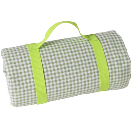 Large green apple gingham picnic blanket waterproof backing (280 x 140 cm)