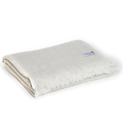 Manta ligera de cachemir y lana con grande diseño de espiguilla : Beige Almendra - 130 x 230 cm