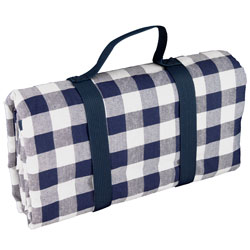 Waterproof picnic blanket with big blue tiles XXL (280 x 140 cm)