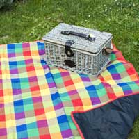 Picknickkleed met multigekleurde ruiten (140 x 140 cm)