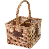 Wicker bottle basket - 4 racks