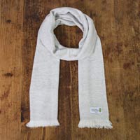 Men's silver grey cashmere and wool scarf - Diamond pattern