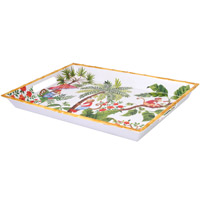 Groot Rechthoekig Dienblad - bamboe rand - pure melamine