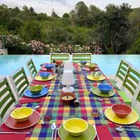 Manta para picnic XL multicolor picnic con reverso impermeable (140 x 280 cm)