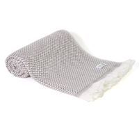 Plaid cachemire et laine Marron Glacé - Plaid Léger petits chevrons - 130 x 230 cm