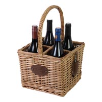 Wicker bottle basket - 4 racks