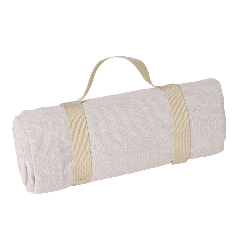 Beige Picnic Blanket With Waterproof Backing 140 X 140 Cm