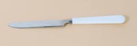 Thin stainless steel knife, white melamine sleeve