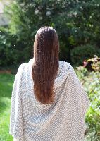 Plaid comfort cachemire e lana, motivo chevron piccolo grigio / avorio - 130 x 230 cm