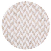 Plaid comfort cachemire e lana, motivo chevron piccolo cammello / avorio - 130 x 230 cm