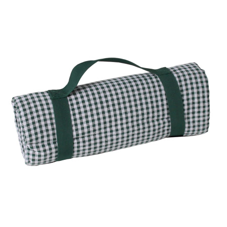 Waterproof picnic blanket dark green gingham (140 x 140 cm)