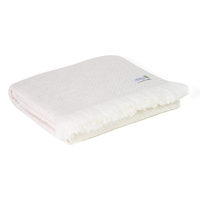 Plaid leggero cashmere e lana chevron Beige Mandorla - 130 x 230 cm