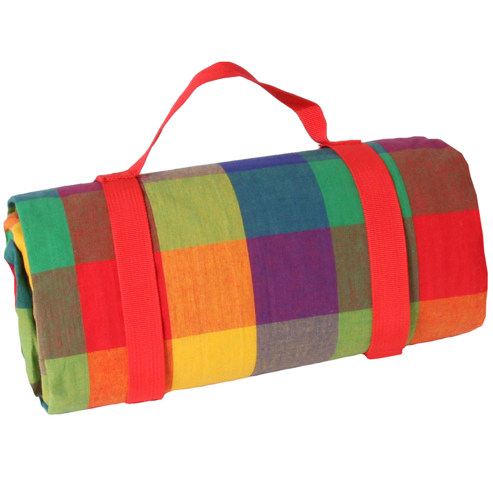 XXL Multicolor Picnic Blanket With Waterproof Backing 280x140cm