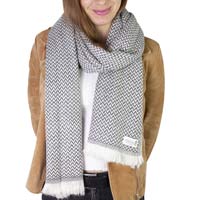 Sjaal van kasjmier en wol Heren & Dames 70 x 210 cm - Antracietgrijs kleine visgraat