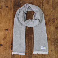 Echarpe cachemire et laine Homme & Femme 40 x 190 cm - Gris Souris motif Diamant