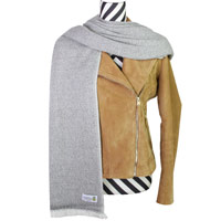 Pashmina / Kaschmir und Wolle Schal für Frauen, anthrazit-grau, Diamant-Motiv
