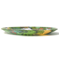 Large dinner plate / round dish in tempered glass, black, 29.5 cm - Jungle