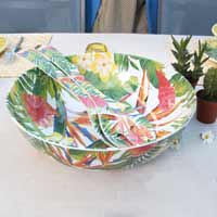 Large Salad Bowl - 100% melamine - 31 cm - Exotic Flowers