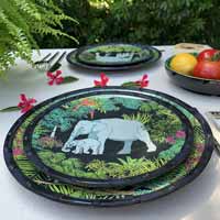 Petite Assiette Plate à dessert en mélamine pure - 23 cm - Jungle