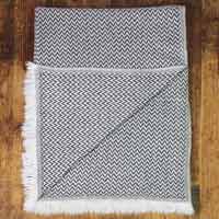 Sjaal van kasjmier en wol Heren & Dames 70 x 210 cm - Antracietgrijs kleine visgraat