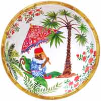 Grand Saladier Profond en mélamine pure - 25 cm - Singes de Bali