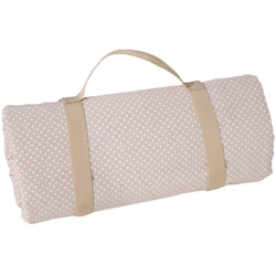 Manta para picnic XL impermeable beige con puntos blancos - (140 x 280 cm)